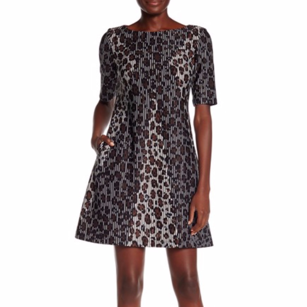 Taylor Animal Print Scuba Fit & Flare Dress Size 6